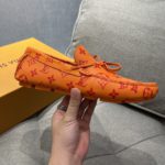 Louis Vuittion LV Driver Moccasin Orange For Men LV 1AAF54