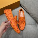 Louis Vuittion LV Driver Moccasin Orange For Men LV 1AAF54