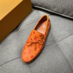 Louis Vuittion LV Driver Moccasin Orange For Men LV 1AAF54