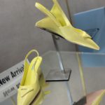 Prada Brushed Slingback Pumps Yellow For Women 2.6in/65mm PRD
