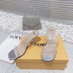 Fendi First Silver Transparent Medium-Heeled Sandals For Women