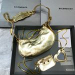Balenciaga Le Cagole XS Shoulder Bag In Gold, For Women, Women's Bags 10.2in/26cm 6713090GT3M8005