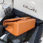 Chanel Large Classic Handbag Silver Hardware Brown For Women, Women's Handbags, Shoulder Bags 11.8in/30cm