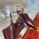 Prada Brushed Slingback Pumps Burgundy For Women 2.6in/65mm PRD
