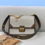 Fendi Medium Kan U White and Brown Bag For Woman 25cm/10in