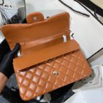 Chanel Large Classic Handbag Silver Hardware Brown For Women, Women's Handbags, Shoulder Bags 11.8in/30cm