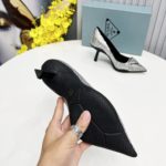 Prada Satin Slingback Pumps With Crystals Black For Women 2.2in/55mm PRD