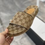 Gucci Men's Beige & Brown-GG Slide Sandals For Men 624695 H6320 9763