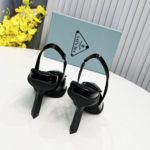 Prada Brushed Slingback Pumps Black For Women PRD 1I565M_055_F0002_F_B090