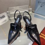 Prada Brushed Slingback Pumps Black For Women 2.6in/65mm PRD 1I885M_055_F0002_F_A065