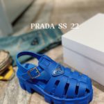 Prada Foam Rubber Sandals Blue For Women 2.2in/55mm PRD 1X853M_3LKK_F0013_F_055