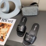Prada Saffiano Slides Black For Women 0.4in/10mm PRD 1XX627_053_F0002_F_010