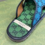 Gucci Men's GG Supreme Slide Sandal Blue And Green For Men ‎624879