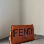 Fendi Flat Pouch Brown Large Pouch Bag For Woman 34cm/13in 8N0178AC9LF0QVK