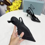 Prada Brushed Slingback Pumps Black For Women PRD 1I565M_055_F0002_F_B090