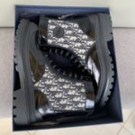 Christian Dior Women's Dior With Oblique Jacquard Ankle Boot Black For Women CD
