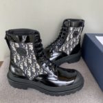 Christian Dior Women's Dior With Oblique Jacquard Ankle Boot Black For Women CD