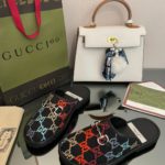 Gucci Men's GG Slipper With Horsebit Black For Men GG Shoes 694249