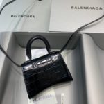 Balenciaga Hourglass Mini Handbag In Black, For Women, Women's Bags 4.7in/12cm