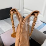Chanel 22 Handbag Gold Hardware Shiny Camel For Women, Women's Handbags, Shoulder Bags 16.5in/38cm AS3261 B08037 NB356