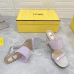 Fendi First Violet Transparent High-Heeled Sandals For Women