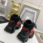 Prada Cloudbust Thunder High-Top Sneakers Red/Black For Women 1.9in/50mm PRD
