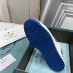 Prada Downtown Perforated Sneakers Blue/White For Women 1.2in/30mm PRD 2EE364_3LKG_F098Z