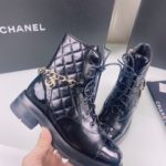 Chanel Women's Lace- Ups Black For Women 1.6in/4cm