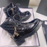 Chanel Women's Lace- Ups Black For Women 1.6in/4cm