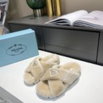 Prada Shearling Sandals Beige For Women 0.8in/20mm PRD 1XX600_173_F0379_F_ZF20