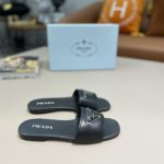 Prada Saffiano Slides Black For Women 0.4in/10mm PRD 1XX627_053_F0002_F_010