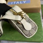 Gucci Ophidia Mini GG Bag Beige And Ebony GG Supreme Canvas, With White For Women  7in/17.5cm GG 517350 96IWS 9794
