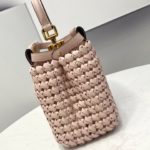 Fendi Peekaboo Mini Pale Pink Braided Bag For Woman 18cm/7in