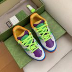 Gucci Women's Basket Sneaker White Green And Purple For Women 661310 2SH80 9062