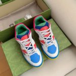 Gucci Men's Basket Sneaker White Pink And Blue For Men 661311 2SH80 9063