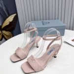 Prada Quilted Nappa Sandals Pink For Women 2.6in/65mm PRD