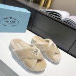 Prada Shearling Sandals Beige For Women 0.8in/20mm PRD 1XX600_173_F0379_F_ZF20