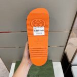 Gucci Women's Slide Sandal With Straps Orange And Green For Women 658020 2HK60