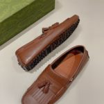 Gucci Men's Loafer With Driver Interlocking G Brown For Men 624699