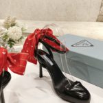 Prada Patent Sling-Back Pumps Black For Women 3.5/90mm PRD