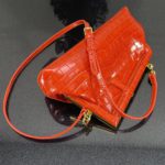 Fendi First Small Orange Crocodile Bag For Woman 26cm/10in