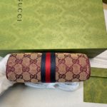 Gucci Ophidia Mini GG Bag Beige And Burgundy GG Supreme Canvas For Women  7in/17.5cm GG 517350-9Y9MS-9864