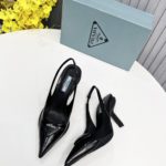 Prada Brushed Slingback Pumps Black For Women PRD 1I565M_055_F0002_F_B090