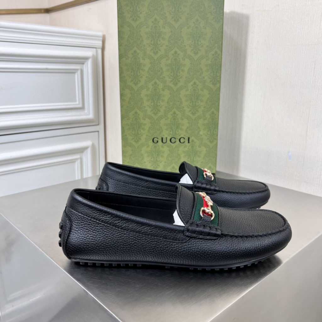 Gucci Men's Loafers With Web Details Black For Men 6246981XH101066