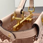 Fendi Peekaboo Mini Pale Pink Braided Bag For Woman 18cm/7in