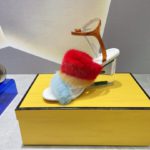 Fendi First Light Blue Mink High-Heeled Sandals For Women 8X8275AI12F1H03