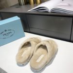 Prada Shearling Sandals Beige For Women 0.8in/20mm PRD 1XX600_173_F0379_F_ZF20