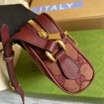 Gucci Ophidia Mini GG Bag Beige And Burgundy GG Supreme Canvas For Women  7in/17.5cm GG 517350-9Y9MS-9864