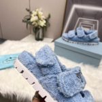 Prada Terrycloth Sandals Blue For Women 0.8in/20mm PRD 1X737M_H39_F0076_F_D020