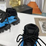 Prada Cloudbust Thunder High-Top Sneakers Blue/Black For Women 1.9in/50mm PRD